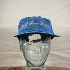 Custom Denim Full Time Baller Cap